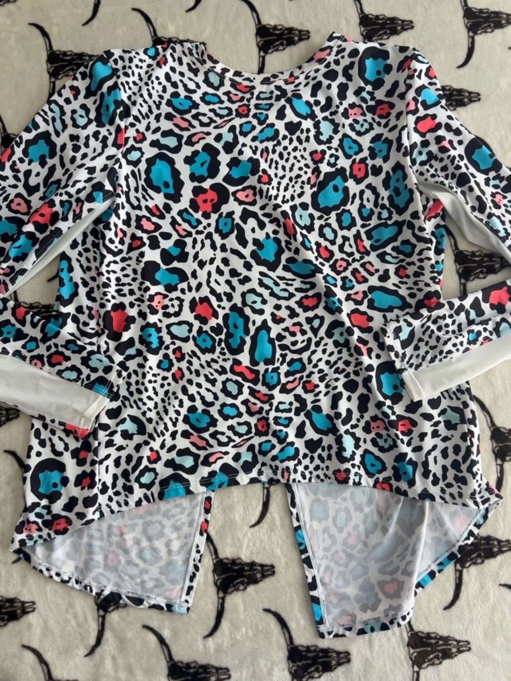 TAIL Colorful Leopard Print High Low Tunic Top Medium